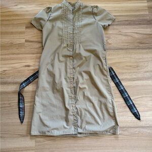 Vintage Miss Joni Dinner Button Up Dress Sheath Brown Plaid Tie Back Sz
14
